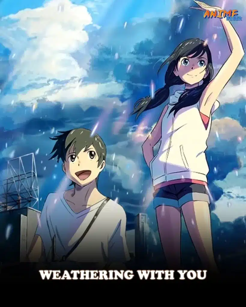 anime movies about love; weathering with you